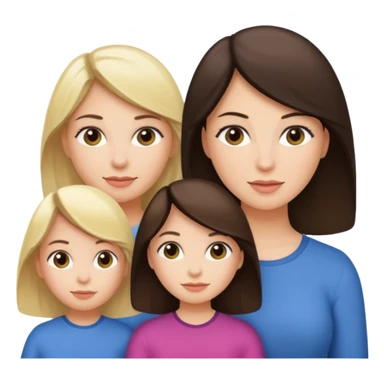 Brunette mom, blonde mom, brunette daughter sticker