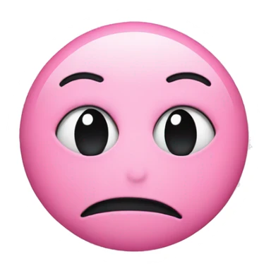 Pink smiley face pouting  sticker