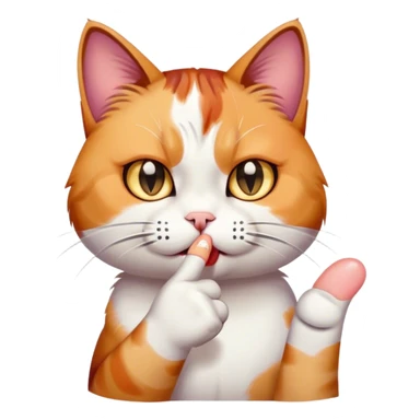 cat crying with middle finger sticker