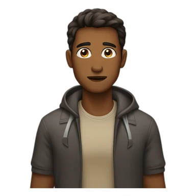 Brown skin man looking to the side with a dissapointe expression sticker