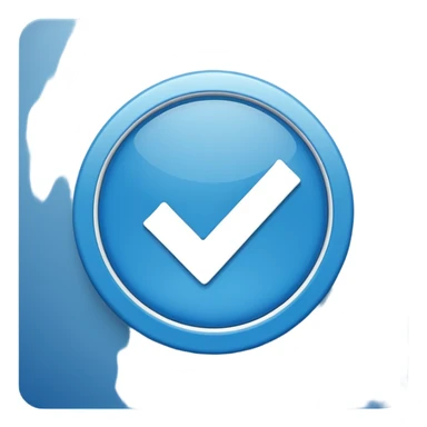 A white right ✔tick symbol on blue circle similar to verified badge sticker