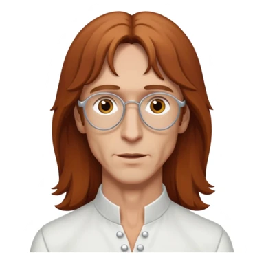 Robin Gibb brown eyes, long auburn hair, white outfit sticker