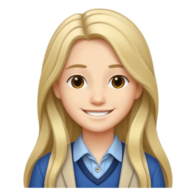 jeune cheveux long avec le sourire style européen sticker