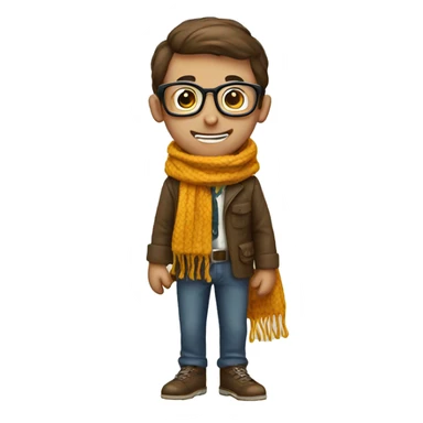 nerd emoji with scarf and a hook for a hand  sticker