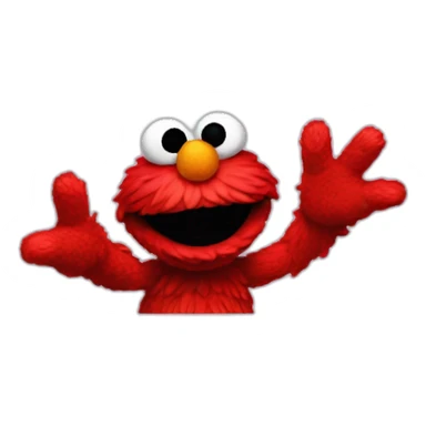 elmo with his hand up sticker