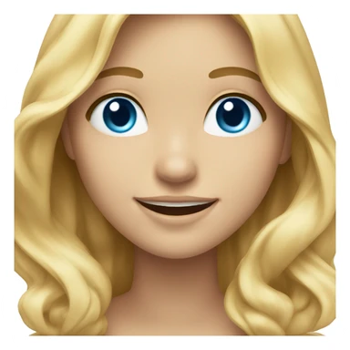 smiling girl with long wavy blond hair and blue eyes  sticker