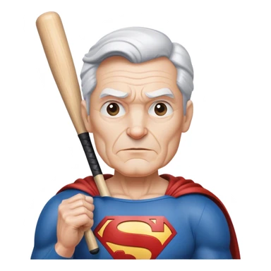 Old Superman with a baseball bat sticker