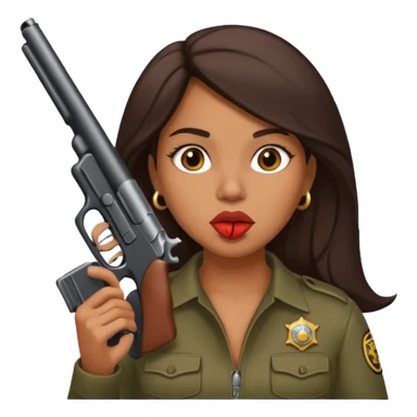 latina with gun in mouth sticker