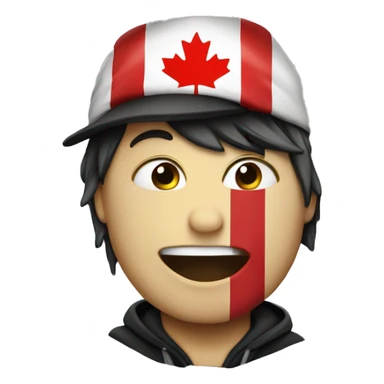 emo face happy with canadian flag sticker
