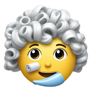 a plastic curler for hair on desk sticker