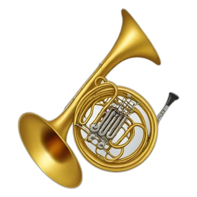 A French horn crossed with a guitar sticker