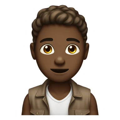 monochrome brown-skin boy with exposed midriff sticker