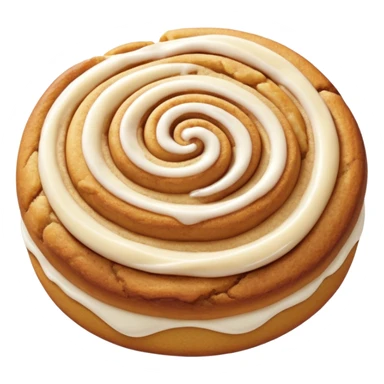 a snickerdoodle cookie that has a honeybun style swirl with cinnamon roll style icing sticker