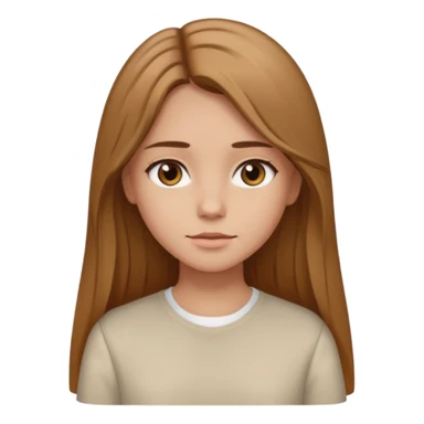 Fille brune clair raie au milieu cheveux long et yeux marron et peau beige cheveux lisse pas de4iere les oreilles  sticker