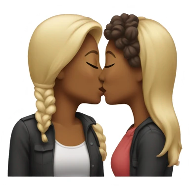 2 women are kissing sticker