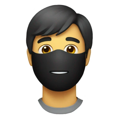 A guy with a black mask sticker