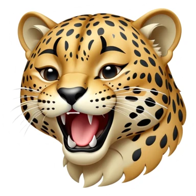 cinematic-realistic-yawning-young jaguar-portrait-emoji,-head-tilted-slightly-with-a-dramatic,-wide-open-yawn,-showcasing-a-lithe,-graceful-build-with-distinctive-rosette-patterns-and-sleepy,-half-closed-eyes,-simplified-yet-irresistibly-adorable, realistic sticker