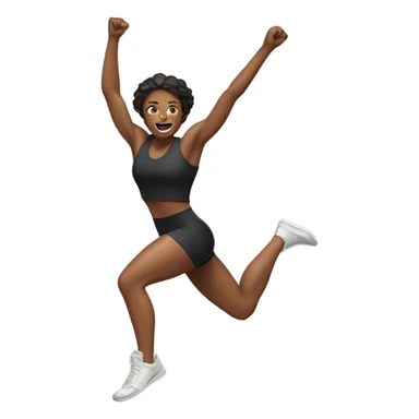 woman jumping on black box sticker