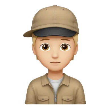 handsome boy wearing the cap backside only neck  sticker