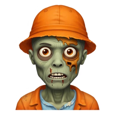 zombie black man in orange hats sticker
