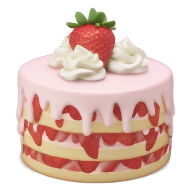 Light Pink strawberries and cream birthday cake  sticker