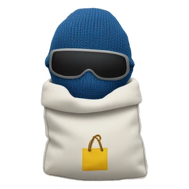 Ski mask holding bag sticker