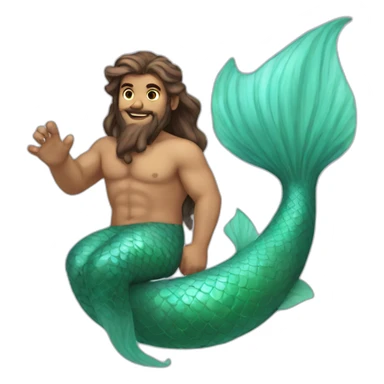 Male naiad with mermaid tail  sticker