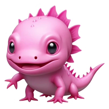 cinematic-[axolotl]-realistic-full-body-standing-emoji,-head-tilted-dramatically,-pink skin,-simplified-yet-realistic-focused-features,-highly-detailed,-glowing-with-an-almost-sarcastic-glow sticker
