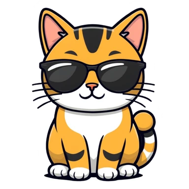 Tabby cat with sunglasses sticker