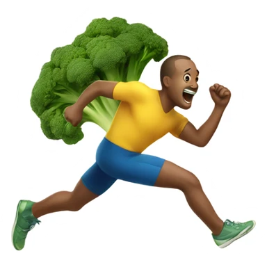 sprinting broccoli joyfully  sticker