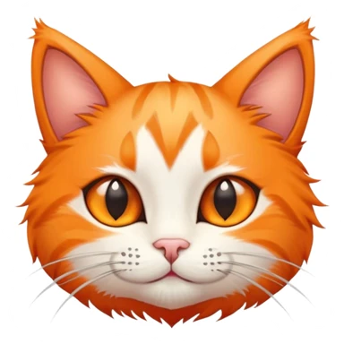 round planet with orange cat fur texture, cute pointy cat ears, and adorable cat face with whiskers sticker