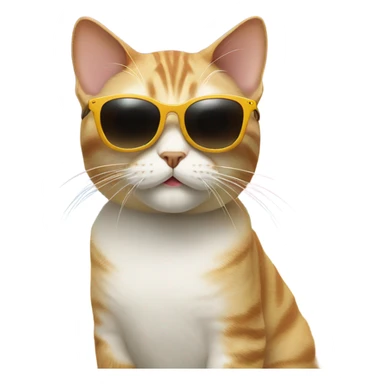 Cat with sunglasses on a beach  sticker