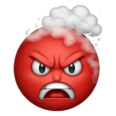 monochromatic red emoji face with angry expression and steam  sticker