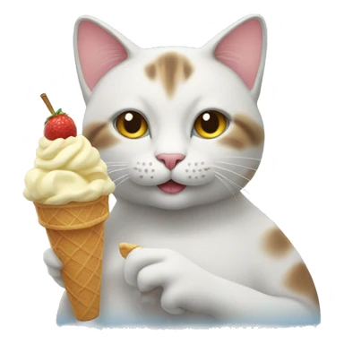 Cat holding a ice cream  sticker