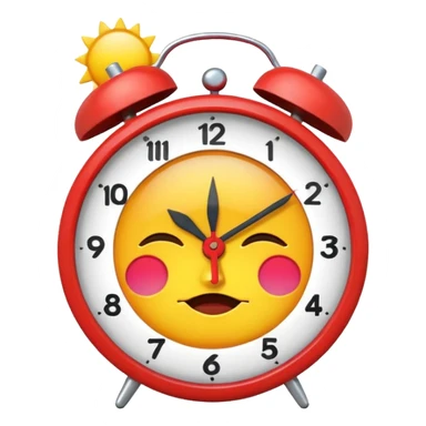party, alarm clock, sunset MORE SUNSET. SLEEPY. Don't put a person there. Default emoji face sticker