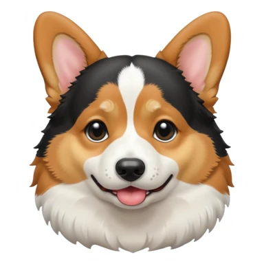  crying black tricolor corgi with no tail sticker
