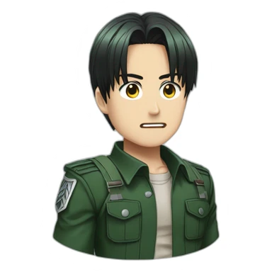 powerful Levi of Attack titan wears forest-green clothes sticker