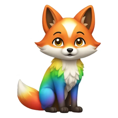 Rainbow Fox Full Body sticker