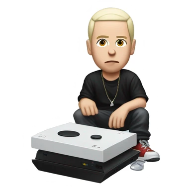 Eminem playing on a PS5 sticker