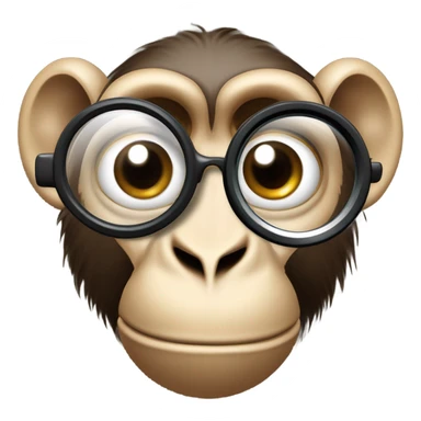 Monkey head spy with a magnifying glass at the eye sticker