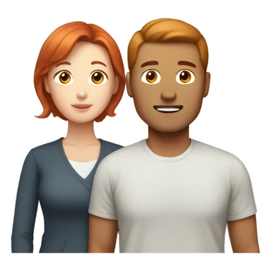 Korean dad with white mom that has red hair and one teenage girl  sticker