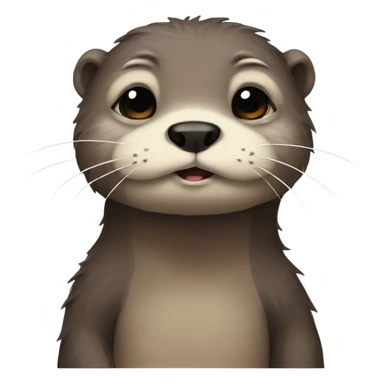 hand-drawn furry otter sad sticker