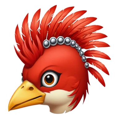 bird with piercings  and mohawk single vibrant colour  sticker