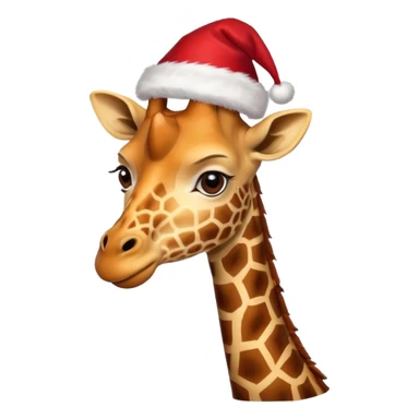 Giraf with christmas hat sticker