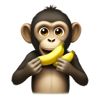 Monkey eating banana  sticker