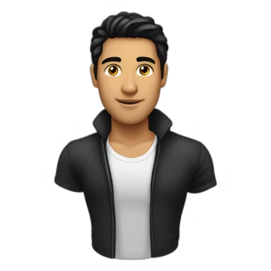 hombre, joven, moreno, cabello mediano, color negro sticker