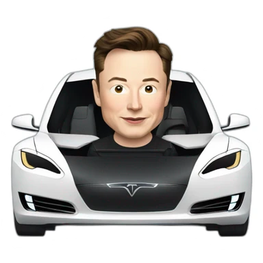 elon musk in a Tesla car sticker