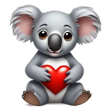 Koala with heart  sticker