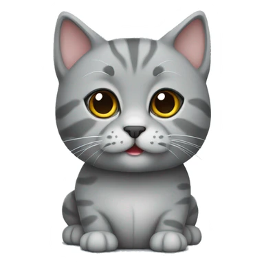 Cute grey Scottish cat sticker