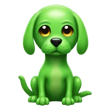 Green alien dog out of slime sticker